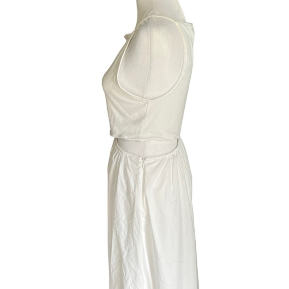 Abercrombie - NEW Mixed Fabric Cut Out Midi Dress Sz M - Picture 6 of 16